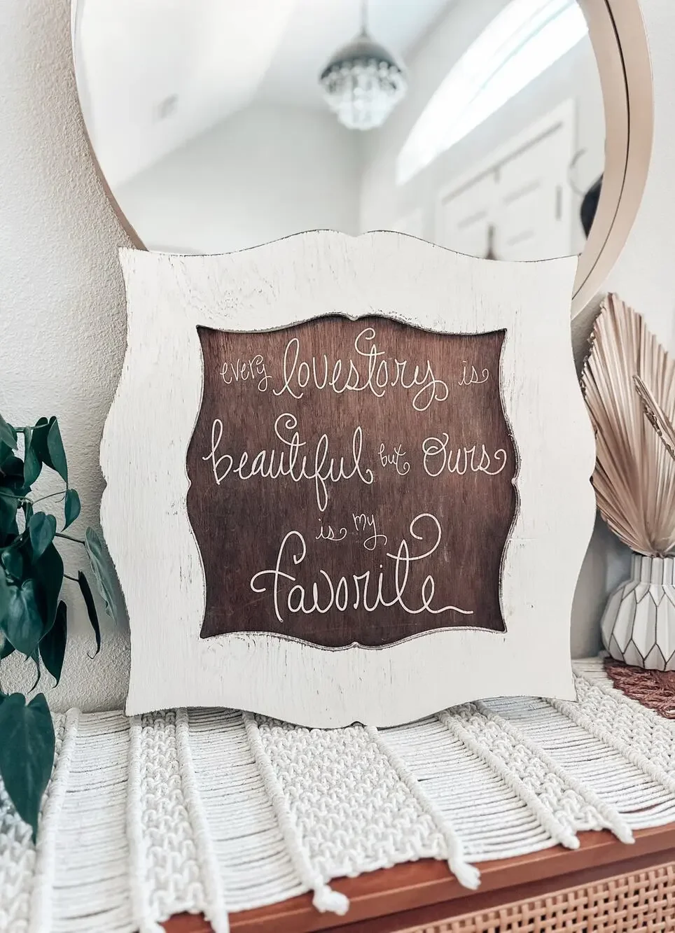 Every love story is beautiful wooden sign fairytale romance decor